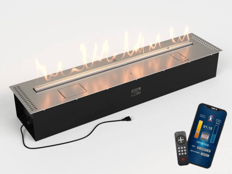 Автоматический биокамин Lux Fire Smart Flame 1200 RC INOX